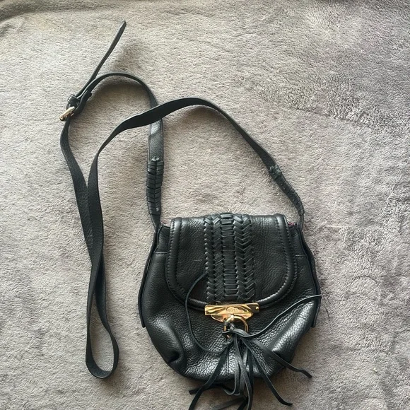 Kooba Black Leather Crossbody Bag with fringe tassel - Picture 1 of 11